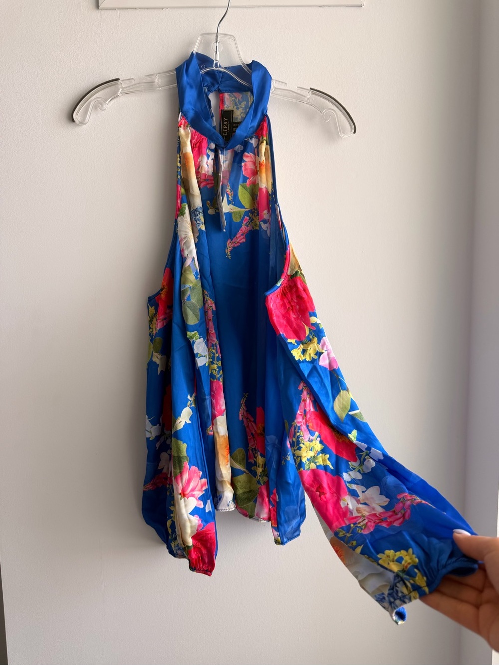 Blue Floral Halter Top